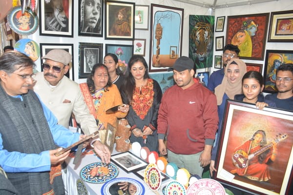 प्रो. एस. प्रणाम की लाइव पेंटिंग ने जीता दिल