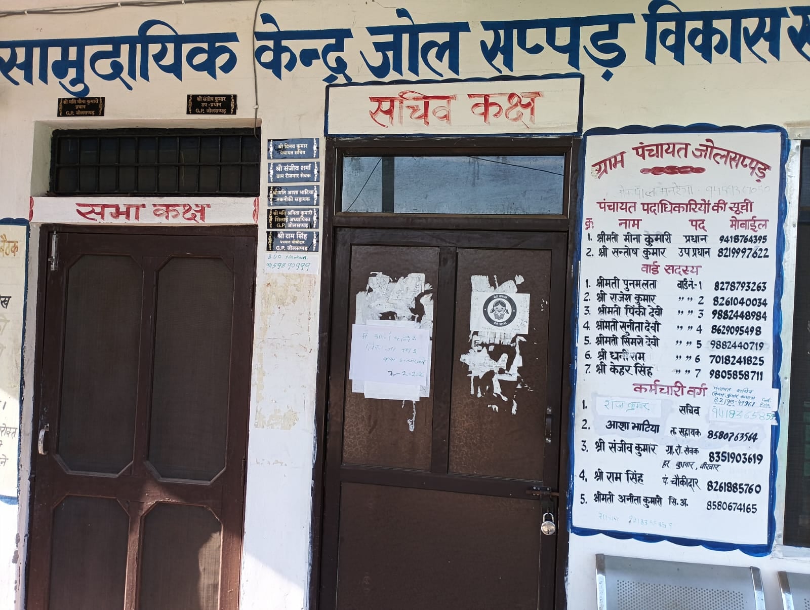 बगवाड़ा पंचायत में रिक्त सचिव पद के चलते बंद किया गया दरवाजा। संवाद बगवाड़ा पंचायत में रिक्त सचिव पद के चलते बंद किया गया दरवाजा। संवाद