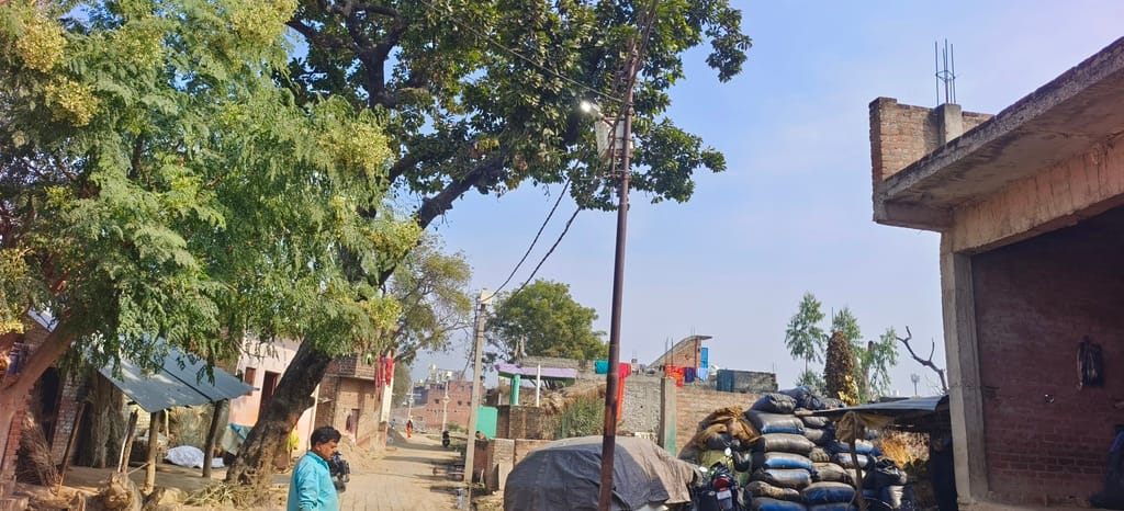 अजुहा कस्बे मे दिन में जलती पोलों में स्ट्रीट लाइट अजुहा कस्बे मे दिन में जलती पोलों में स्ट्रीट लाइट