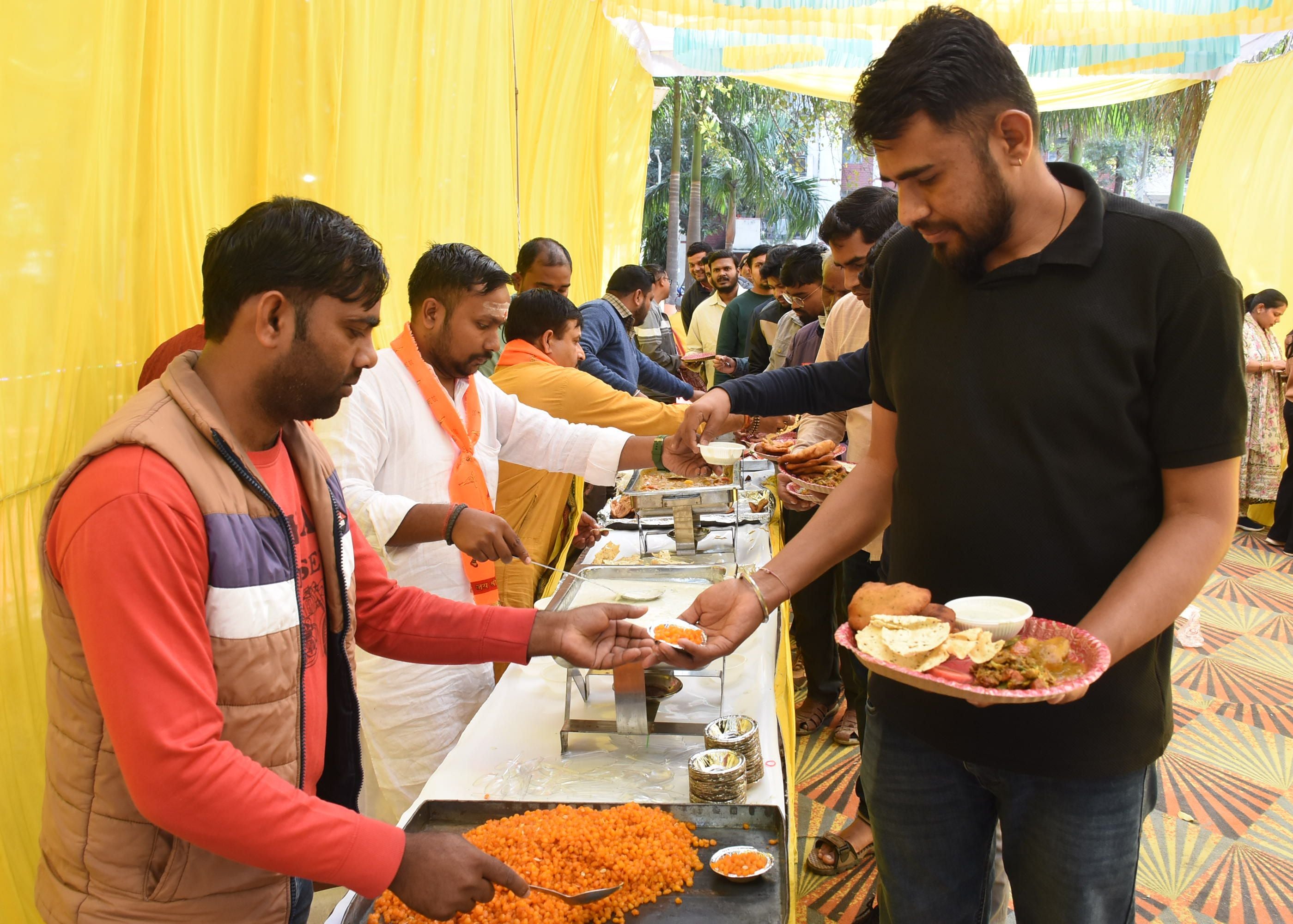 समापन पर हुआ रुद्राभिषेक और भंडारा।