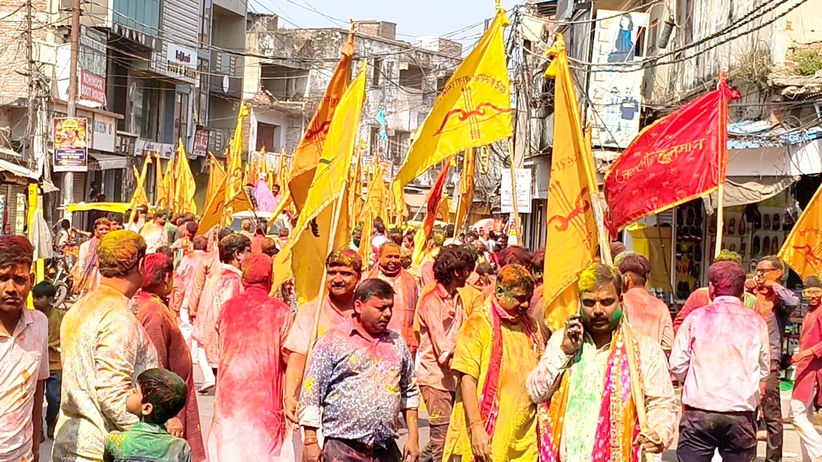 श्री राणी सती श्याम भक्त मंडल द्वारा निकाली गई निशान यात्रा। संवाद श्री राणी सती श्याम भक्त मंडल द्वारा निकाली गई निशान यात्रा। संवाद