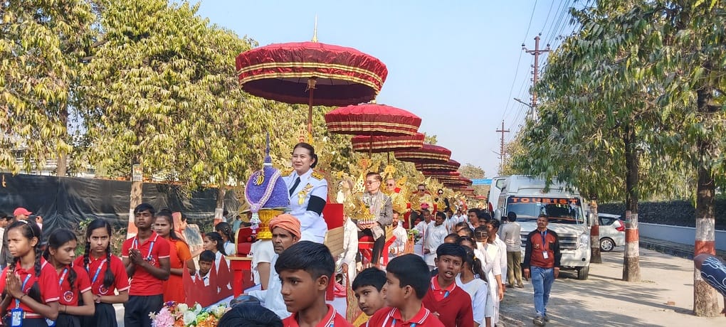 द्ध धातु शोभायात्रा में शामिल मुख्य अतिथि महाराज यतींद्र मोहन प्रताप मिश्रा। स्रोत सोशल मीडिया