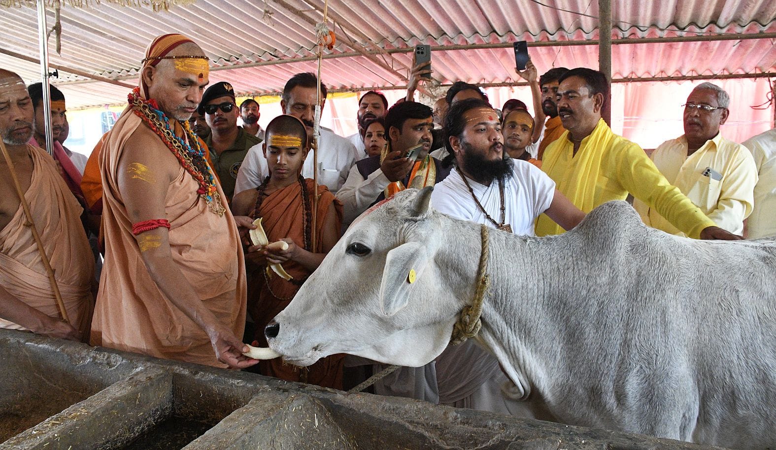 राजधानी में बृहस्पतिवार को शंकराचार्य स्वामी अविमुक्तेश्वरानंद सरस्वती ।