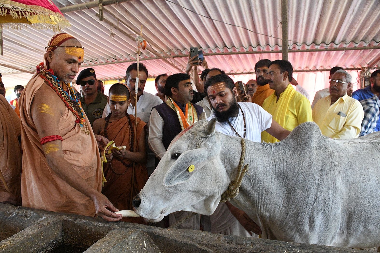 राजधानी में बृहस्पतिवार को शंकराचार्य स्वामी अविमुक्तेश्वरानंद सरस्वती ।