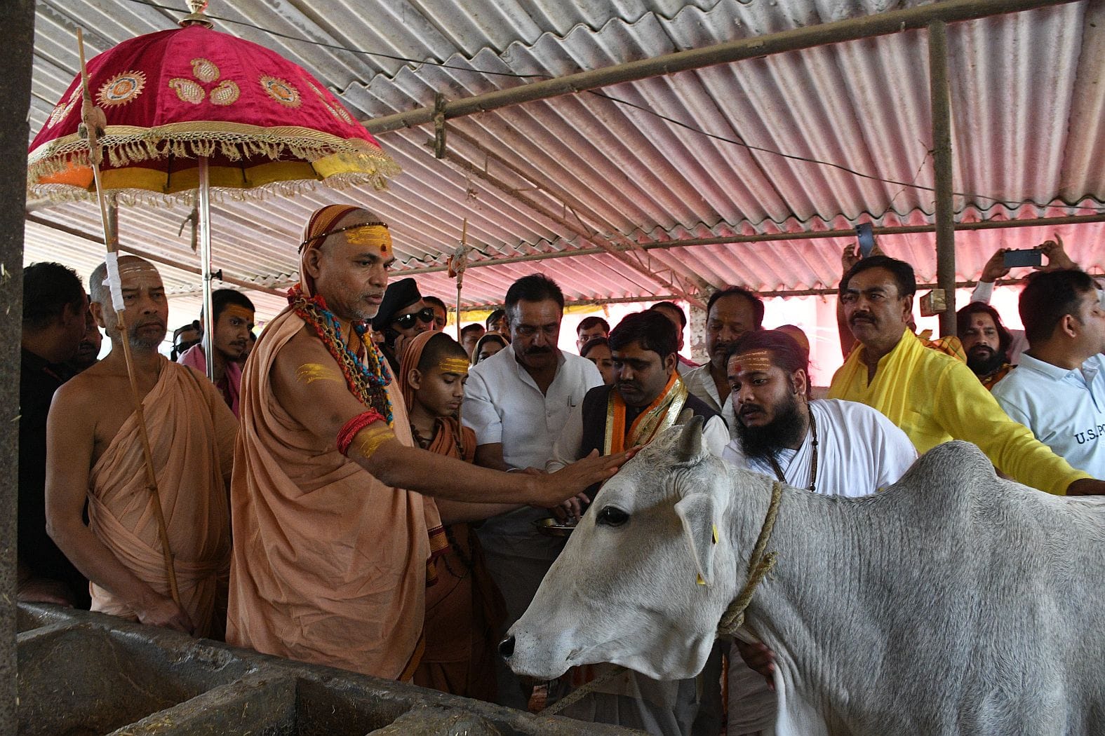 राजधानी में बृहस्पतिवार को शंकराचार्य स्वामी अविमुक्तेश्वरानंद सरस्वती ।