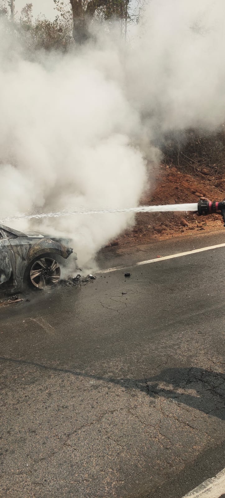 आग बुझाते कर्मी