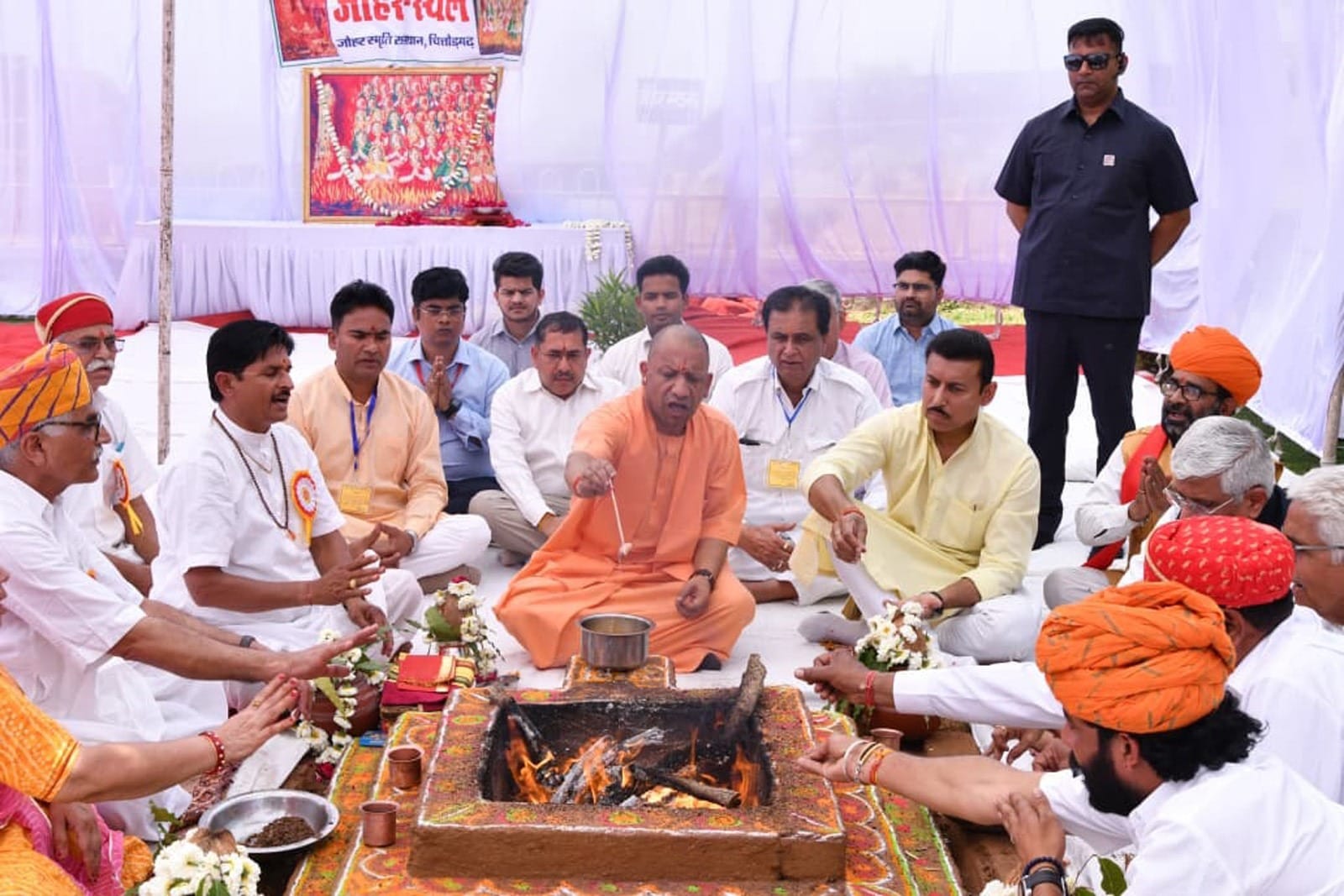 Uttar Pradesh Chief Minister Yogi Adityanath present at Jauhar tribute ceremony 