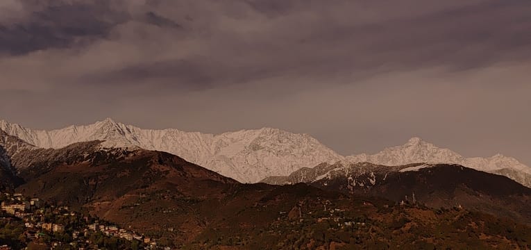 धर्मशाला में सोमवार को बारिश के बीच गंतव्य को जाते हुए लोग। अमर उजाला