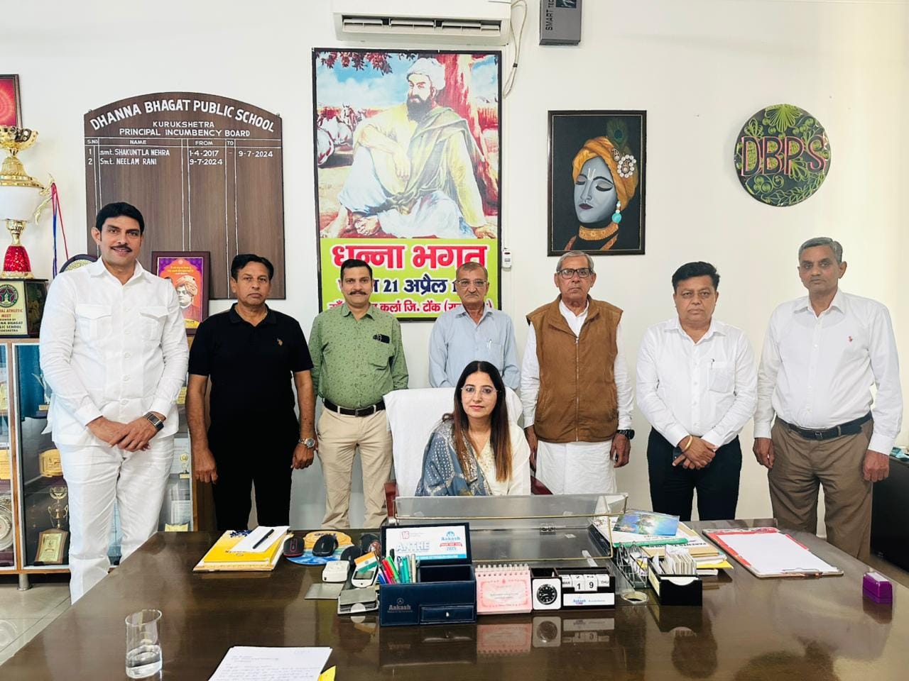 कुरुक्षेत्र। धन्ना भगत शिक्षा समिति, कुरुक्षेत्र में नई प्राचार्या मनीका मेहता पदभार संभालते हु