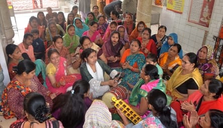हनुमत नगर में विहिप रामोत्सव कार्यक्रम में शामिल पदाधिकारी। स्रोत: संगठन