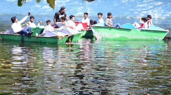 जू में उमड़ी दर्शकों की भीड़