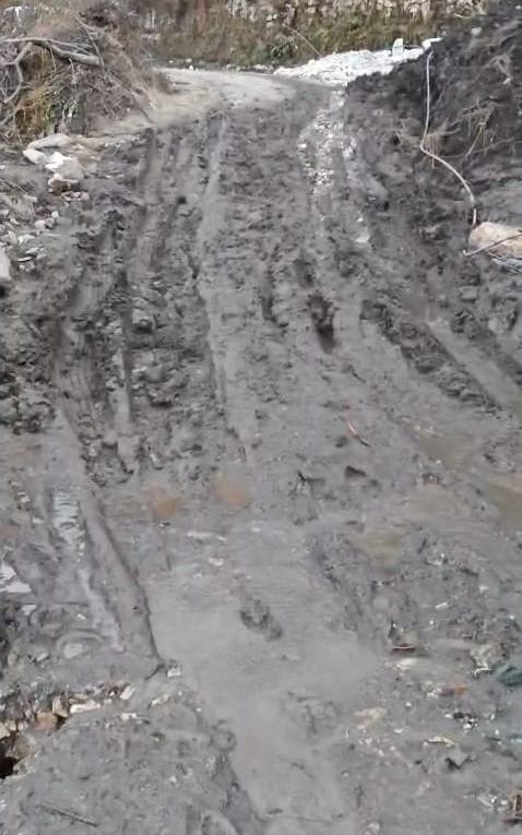 दलदल बनी दरकाली सडक़ पर जोखिमों भरा बना सफर। संवाद