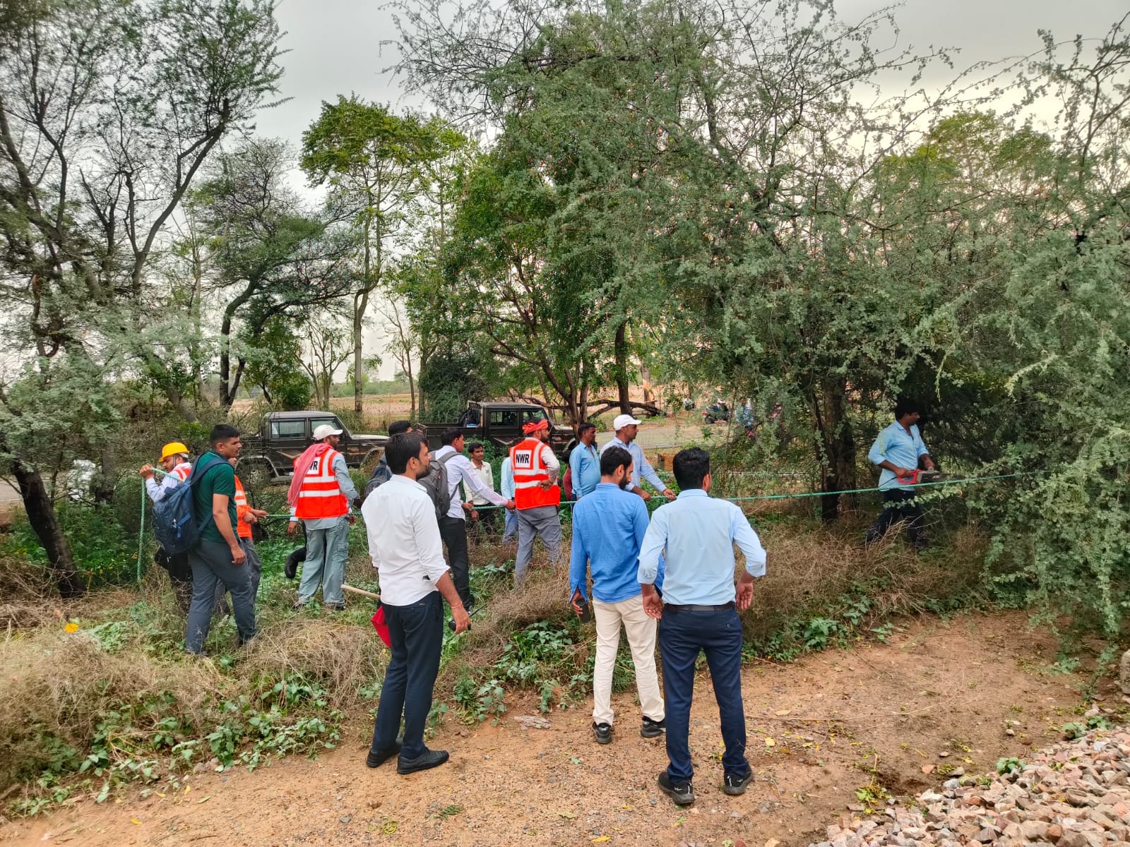 रेलवे ट्रेक पर गिरे पेड़। संवाद रेलवे ट्रेक पर गिरे पेड़। संवाद