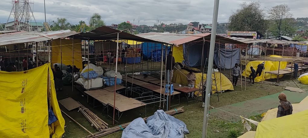 धर्मशाला के दाड़ी मेला मैदान में बारिश के चलते हुआ कीचड़। बारिश के कारण धूम्मू शाह मेले के पहले