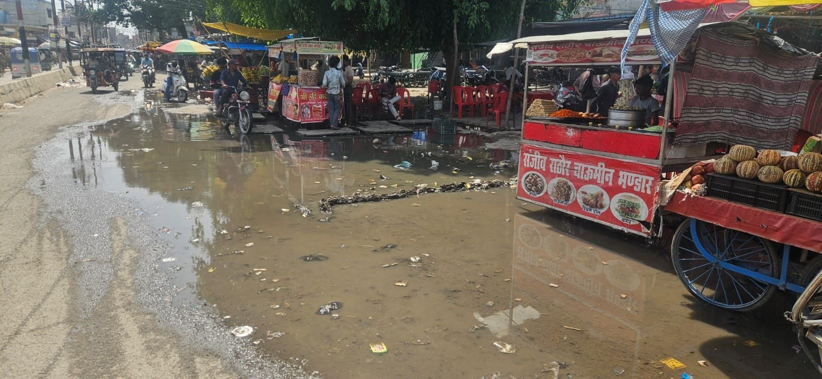 बरगदिया गांव में भरी गंदगी। संवाद
