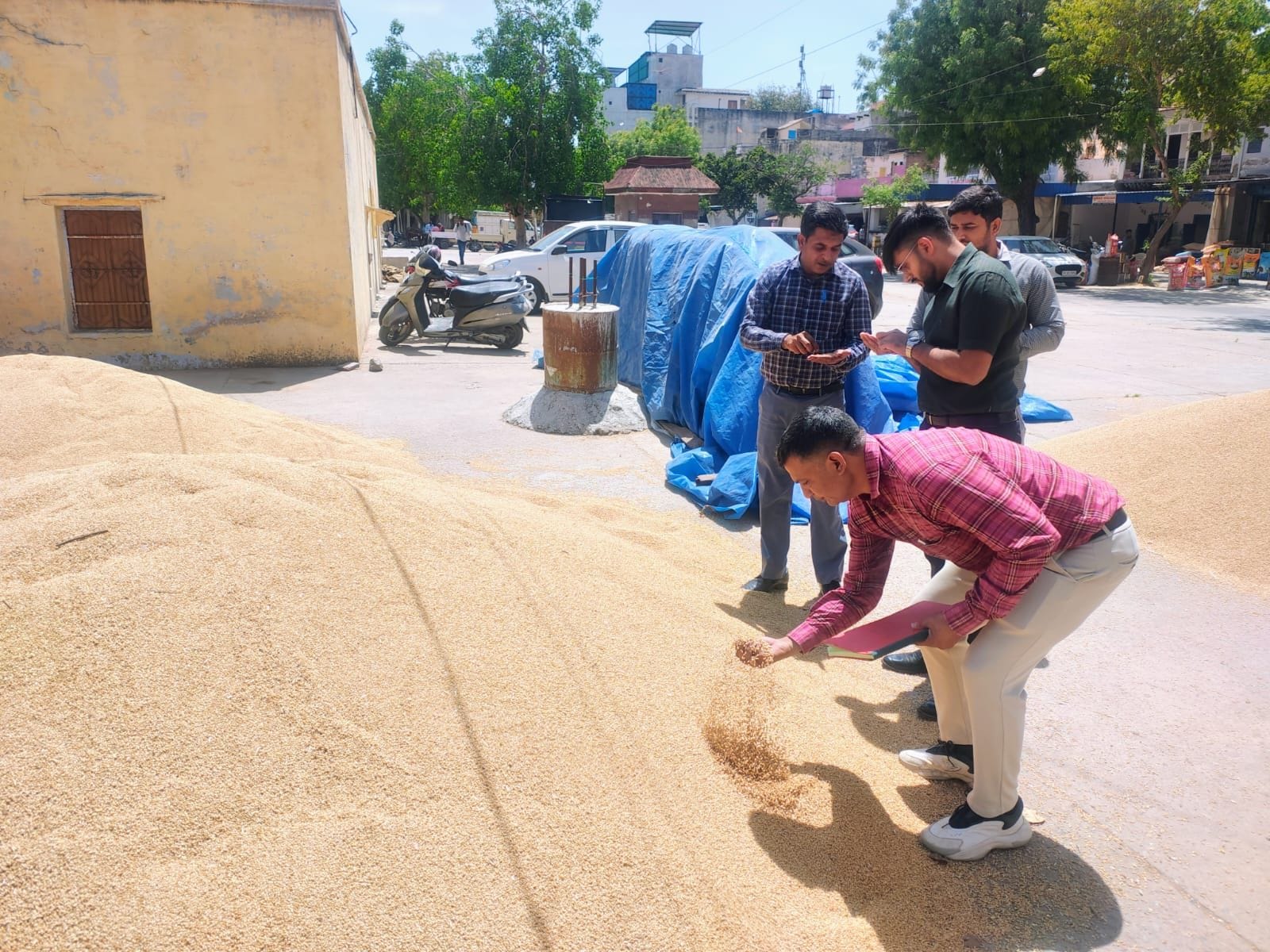 फोटो संख्या:74- सतनाली अनाज मंडी में निरीक्षण के दौरान किसानों व आढ़तियों से बातचीत करते विधायक फोटो संख्या:74- सतनाली अनाज मंडी में निरीक्षण के दौरान किसानों व आढ़तियों से बातचीत करते विधायक