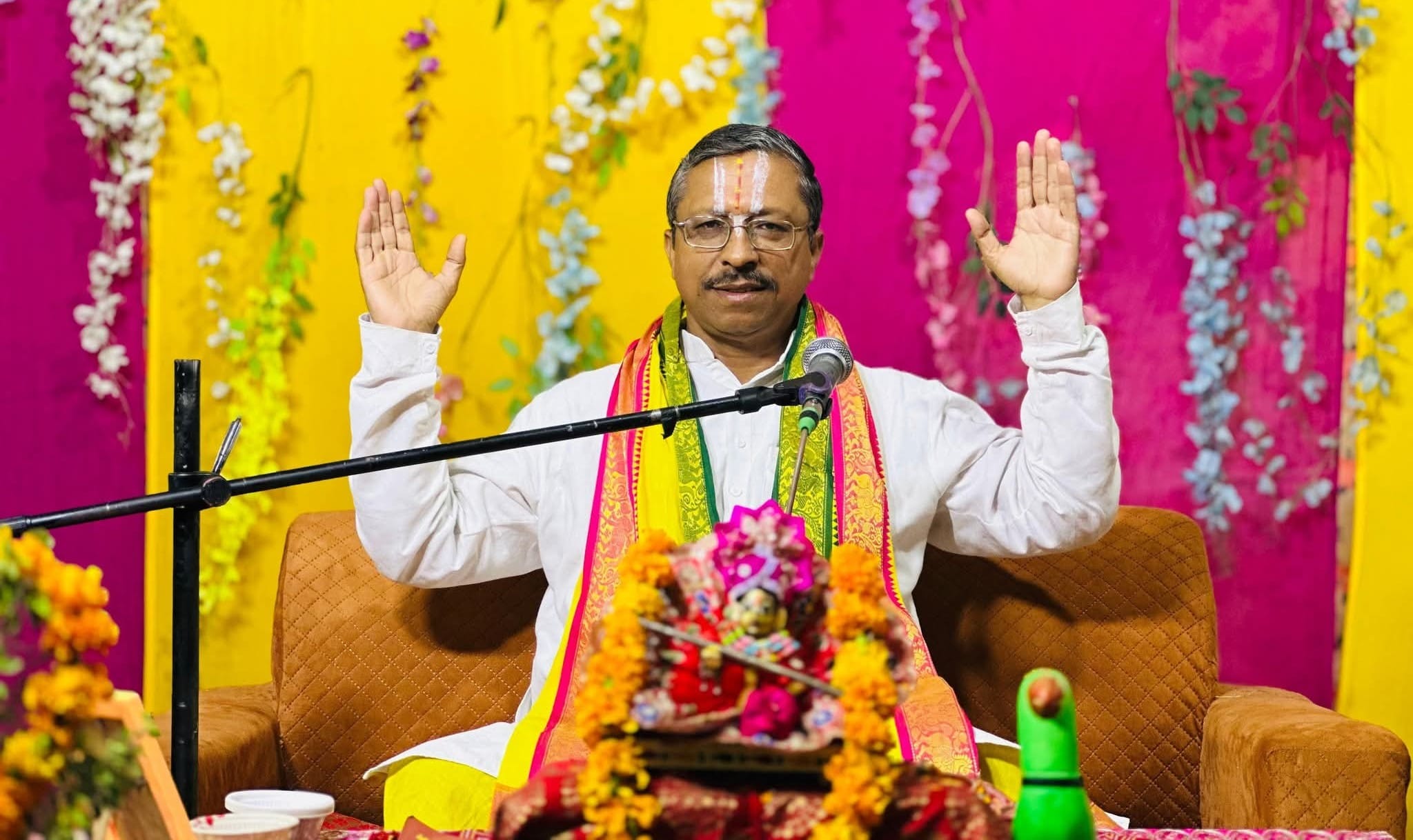 कुरुक्षेत्र। पटेल नगर में श्रीमद्भागवत कथा सुनाते अनिल शास्त्री। स्वयं कुरुक्षेत्र। पटेल नगर में श्रीमद्भागवत कथा सुनाते अनिल शास्त्री। स्वयं