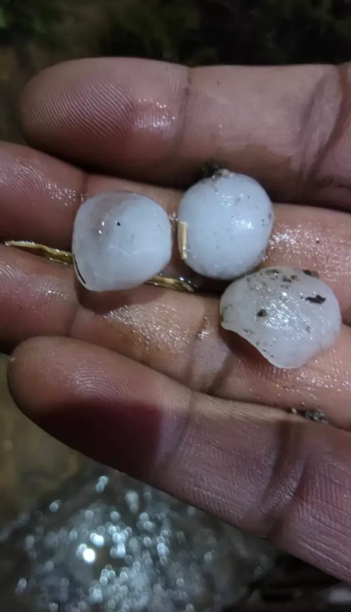 फोटो - 13 पपरेंदा गांव में बारिश से गीली सड़क और गुजरते राहगीर। संवाद