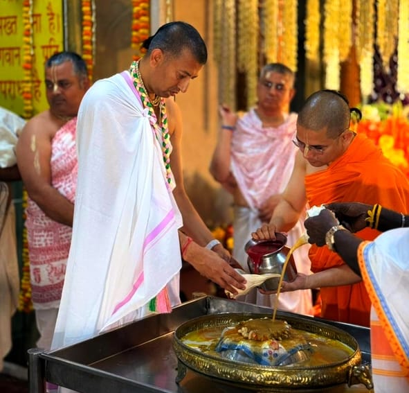 इस्कॉन मंदिर में धूमधाम से मनाई गई नरसिंह चतुर्दशी