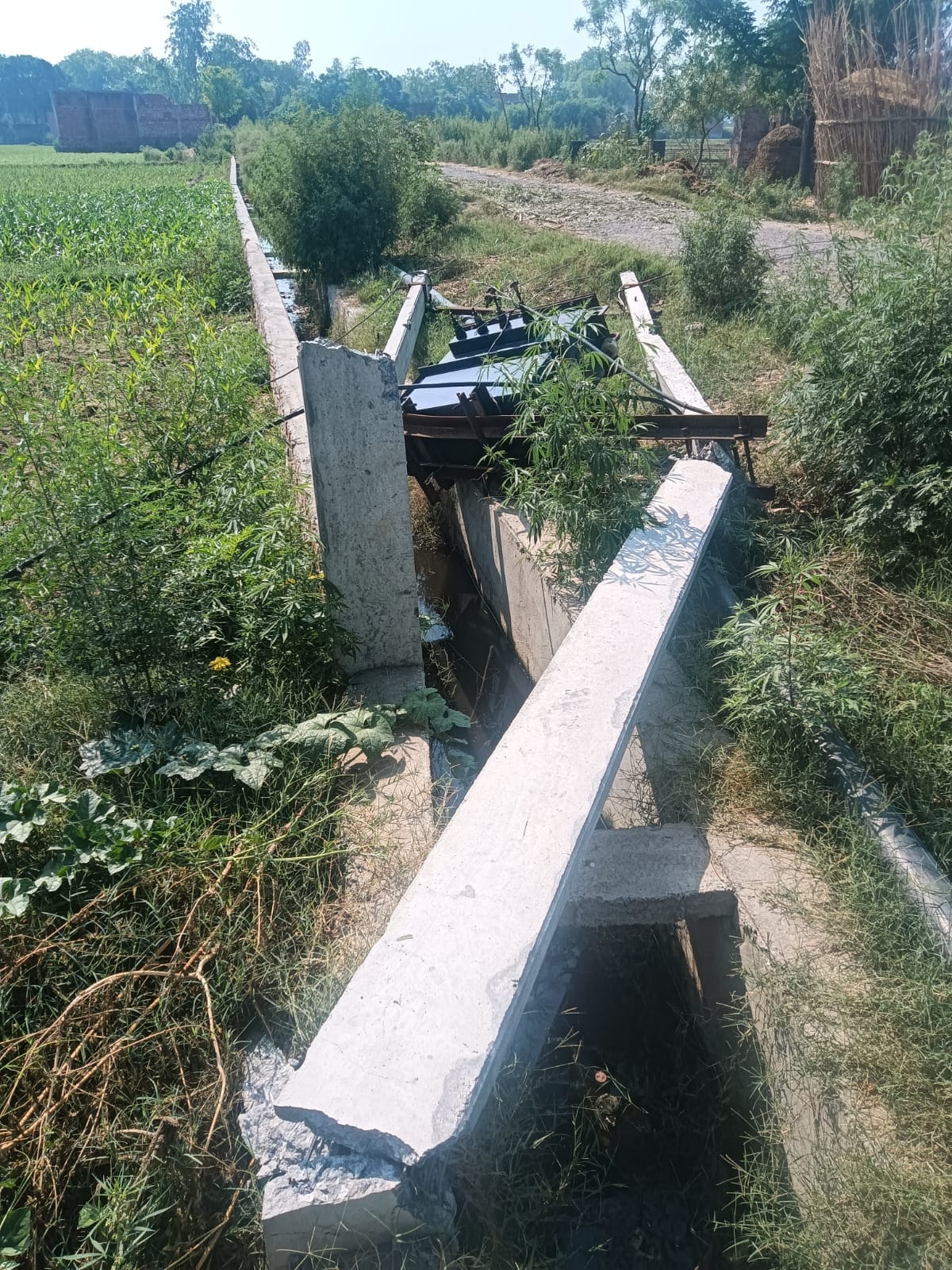 मिरहची में आंधी की वजह से टूटे बिजली के पोल को ठीक करते विद्युतकर्मी। संवाद 