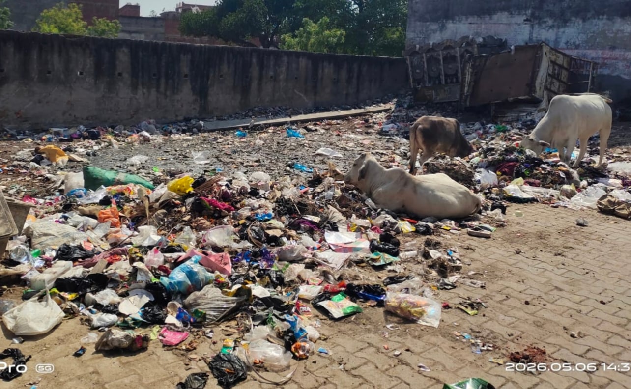 नहर पटरी मोहल्ले के सामने नहर में भरा कूड़ा : संवाद
