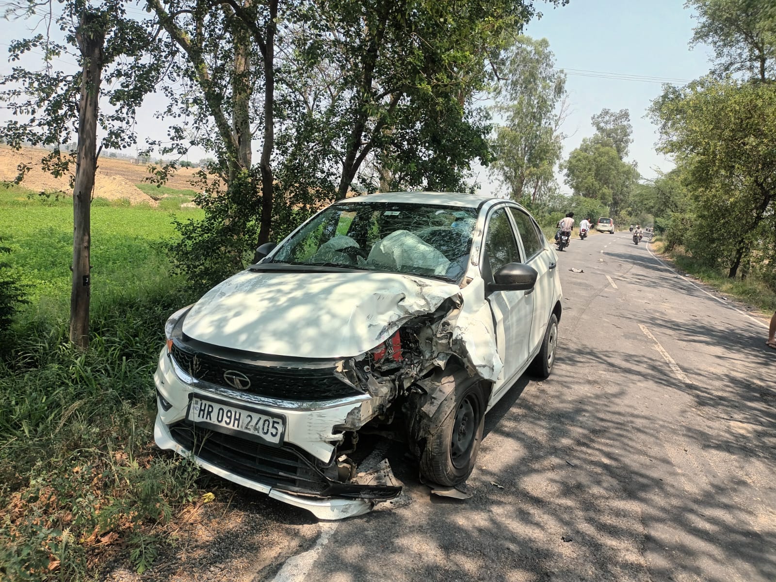 क्षतिग्रस्त बाइक।
