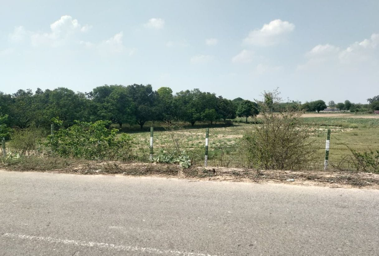 फोटो-1-सरांय कटियान गांव के पास से निकली बिजली लाइन, जो डिफेंस कॉरिडोर में बाधक बनी। संवाद