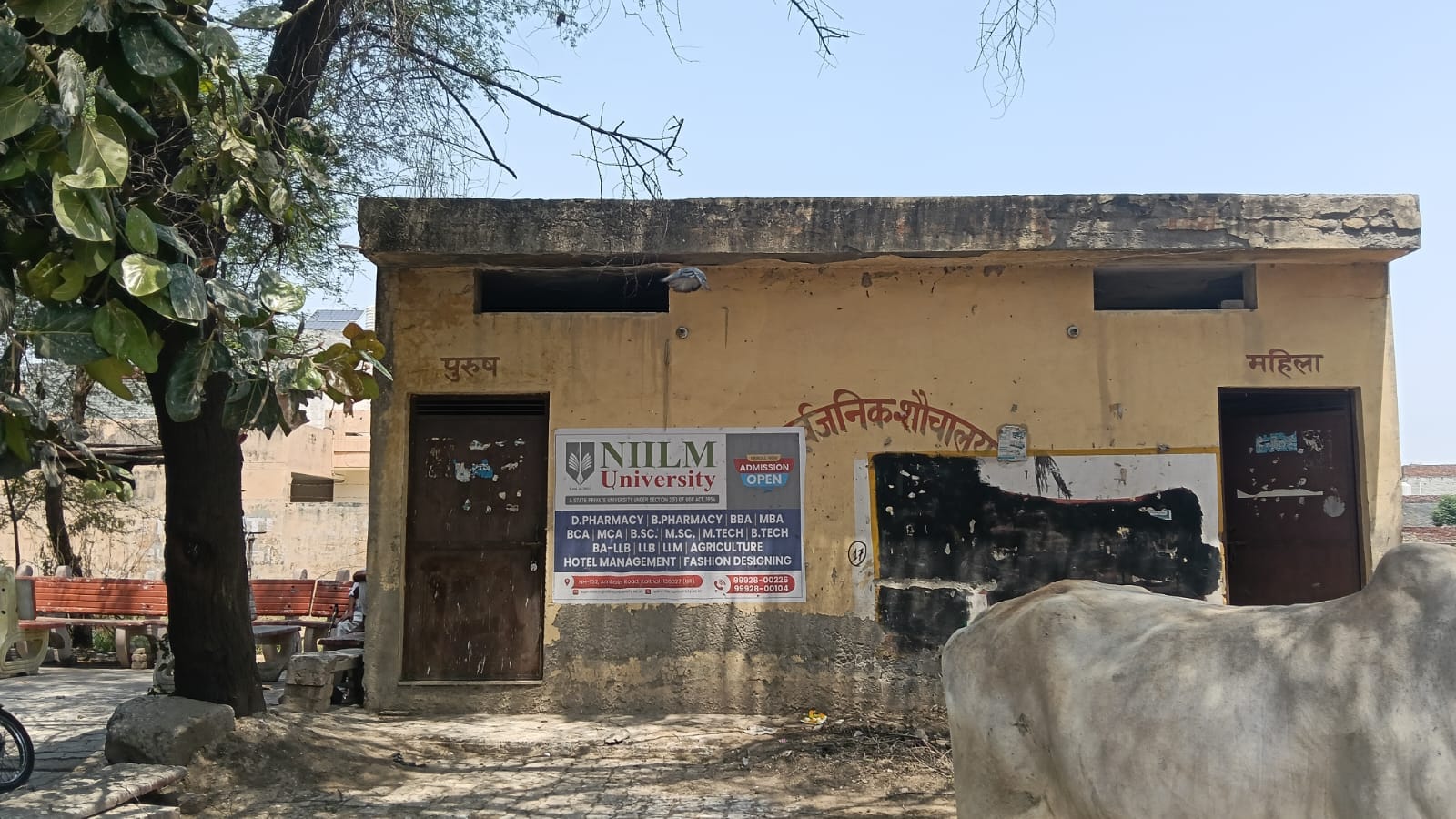 न्यू करनाल रोड पर टूटे पड़े फेबरिकेटेड शौचालय। संवाद
