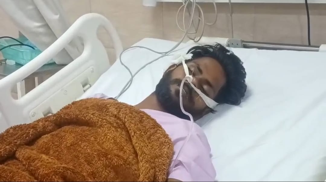 अस्पताल में भर्ती गौरव। संवाद अस्पताल में भर्ती गौरव। संवाद
