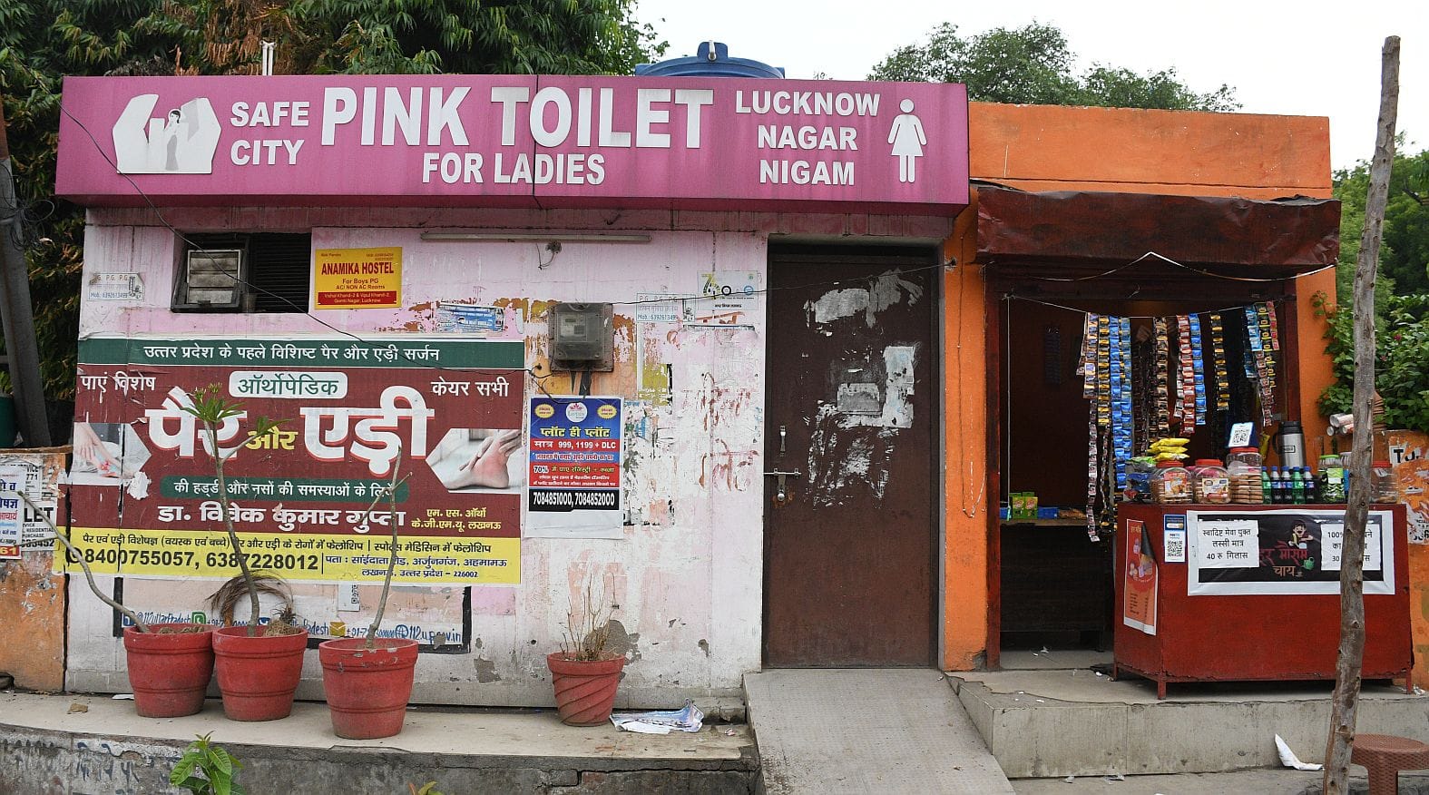 बंद पिंक टॉयलेट। बंद पिंक टॉयलेट।