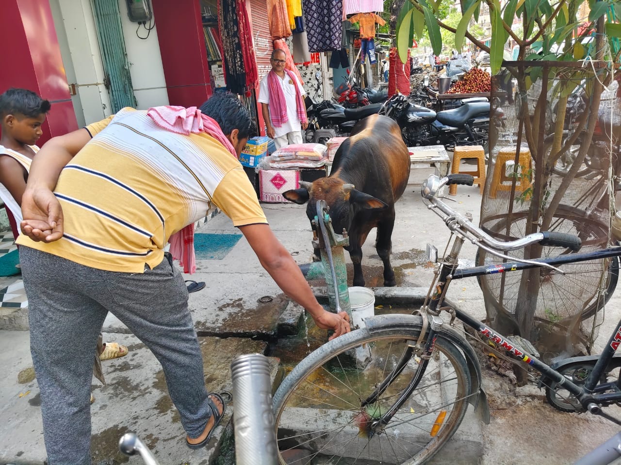 आओ हो जाए मस्ती: भीषण गर्मी से निजात पाने के लिए मुंगराबादशाहपुर में जल क्रीड़ा करते युवा। संवा