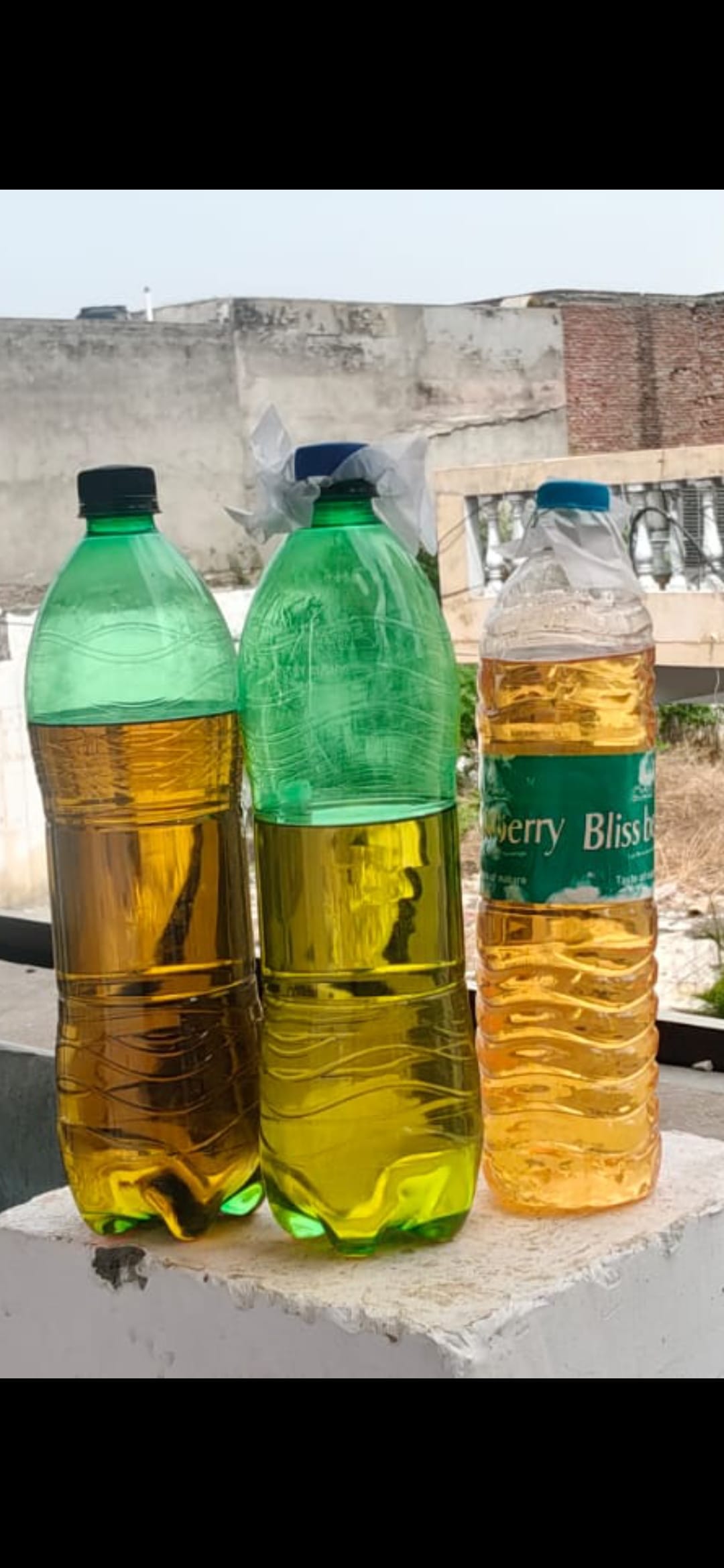 स्टिंग...खुरगान में बोतल में पेट्रोल देता व्यक्ति। संवाद