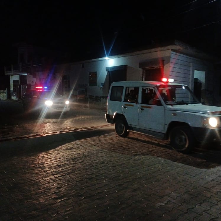 अंबाला छावनी के ब्राहाण माजरा में तैनात पुलिस बल। संवाद अंबाला छावनी के ब्राहाण माजरा में तैनात पुलिस बल। संवाद