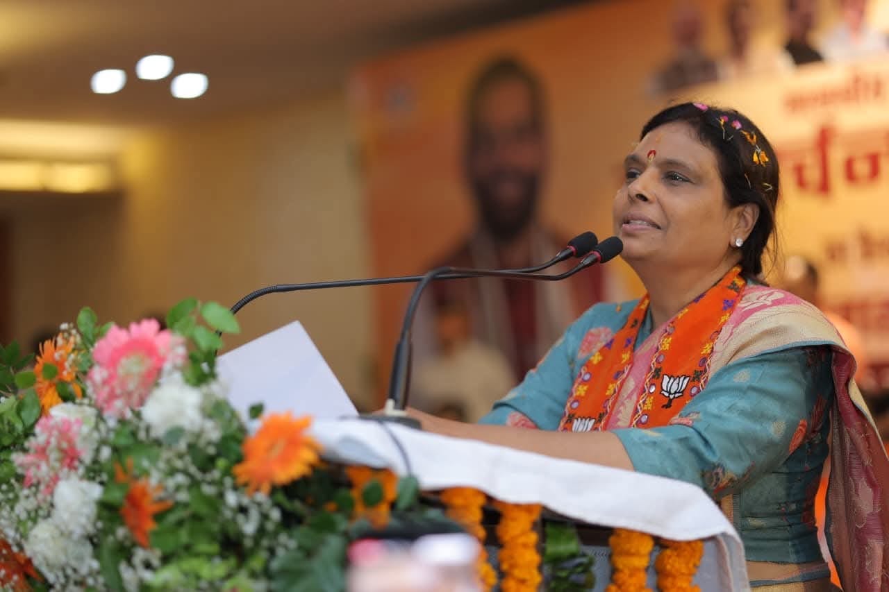 स्वागत समारोह में संबोधित करती भाजपा प्रदेश अध्यक्ष डॉ. अर्चना गुप्ता। स्वागत समारोह में संबोधित करती भाजपा प्रदेश अध्यक्ष डॉ. अर्चना गुप्ता।