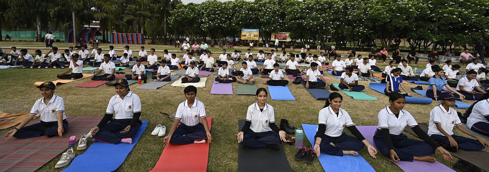 जनेश्वर मिश्र पार्क में हुए आयोजन में हजारों लोगों ने किया योग। जनेश्वर मिश्र पार्क में हुए आयोजन में हजारों लोगों ने किया योग।