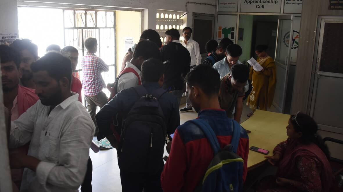 आईटीआई में मंगलवार को लगा रोजगार मेला। 