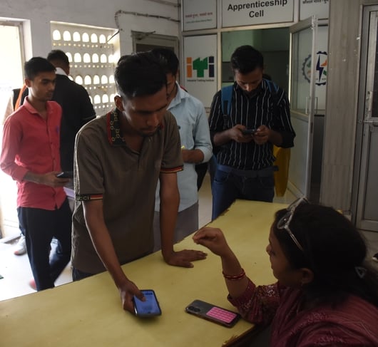 आईटीआई में मंगलवार को लगा रोजगार मेला। 
