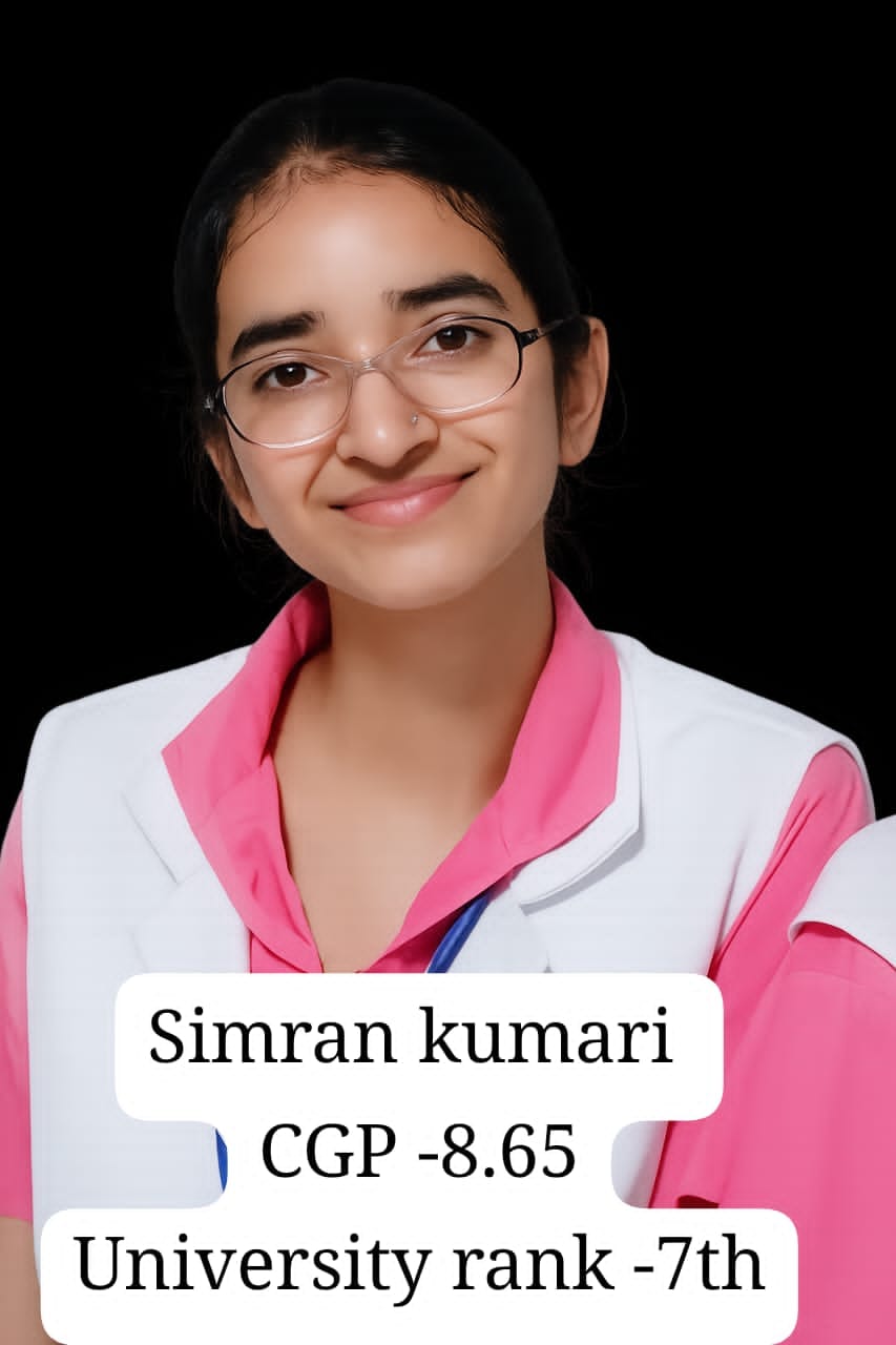 ज्योति ठाकुर ने 8.59 सीजीपीए प्राप्त कर विश्वविद्यालय स्तर पर आठवां स्थान हासिल किया। ज्योति ठाकुर ने 8.59 सीजीपीए प्राप्त कर विश्वविद्यालय स्तर पर आठवां स्थान हासिल किया।