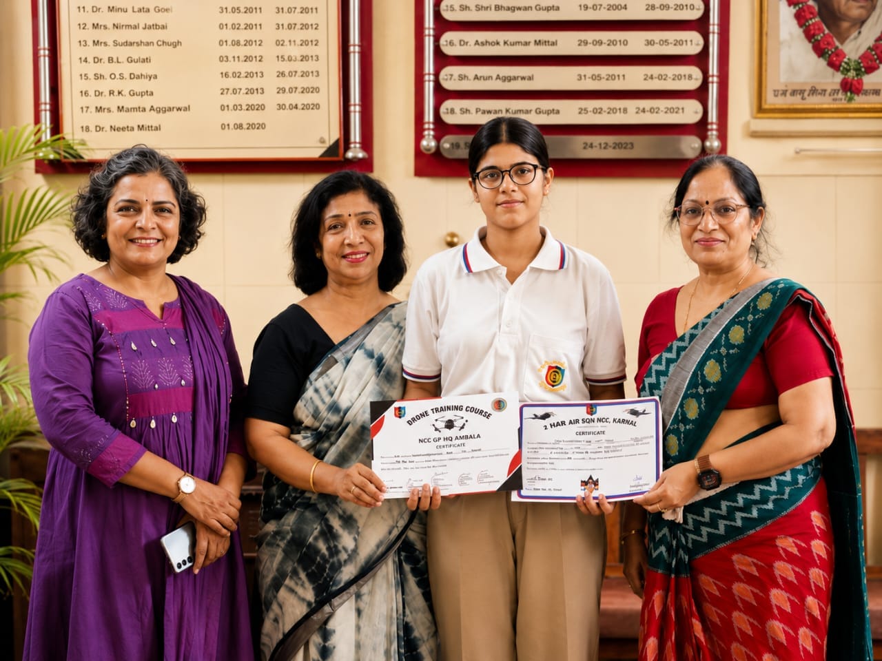 फोटो : साेनीपत के मोतीलाल नेहरू स्पोर्ट्स स्कूल, राई में शिविर के दौरान साथी कैडेट के साथ ड्रो