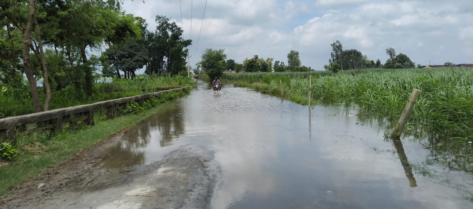 बझेड़ा में तटबंध पर बोरियों में मिट्टी भरकर की जा रही मरम्मत। संवाद बझेड़ा में तटबंध पर बोरियों में मिट्टी भरकर की जा रही मरम्मत। संवाद