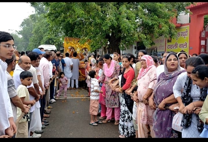 श्री जगन्नाथ रथ यात्रा में हिस्सा लेते श्रद्धालु। आयोजक