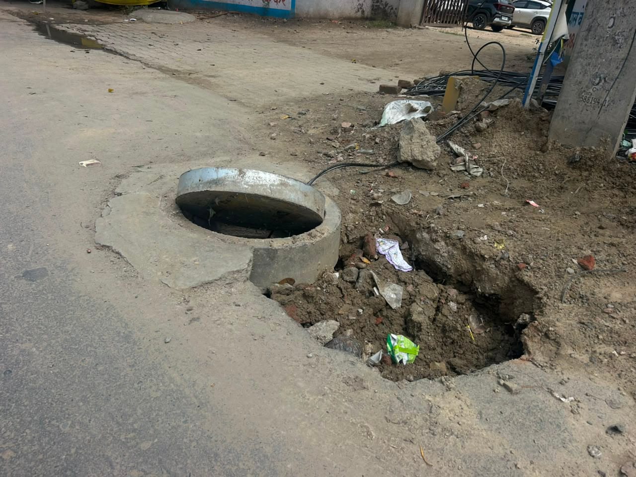 24-रोहतक के सोनीपत रोड स्टेट हाईवे की जर्जर हालत। संवाद
