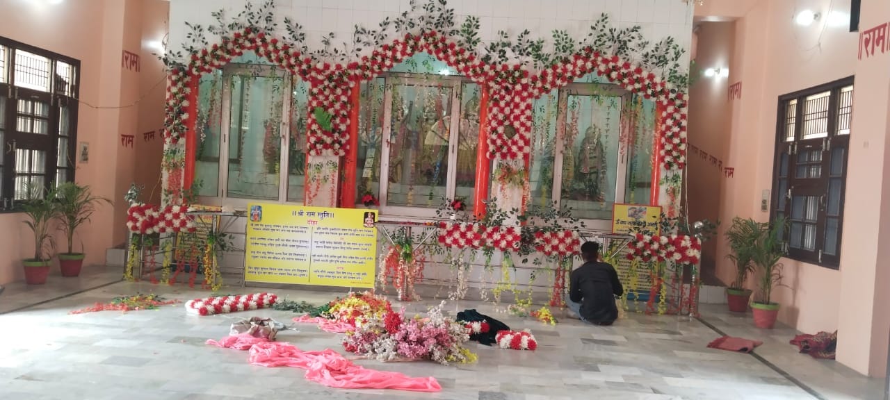 भाटली मंदिर में कांवड़ियों के लिए लगाया गया टेंट। संवाद भाटली मंदिर में कांवड़ियों के लिए लगाया गया टेंट। संवाद