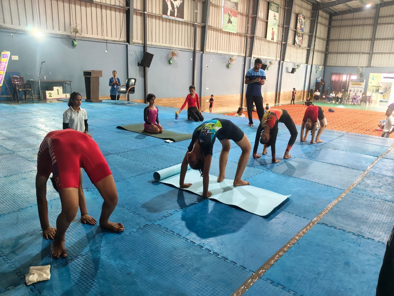 जिमनास्टिक के दौरान संतुलन बनाते प्रतिभागी। फोटो :विभाग जिमनास्टिक के दौरान संतुलन बनाते प्रतिभागी। फोटो :विभाग