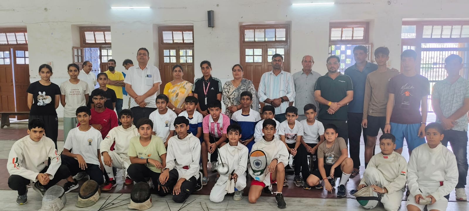 39-रोहतक के छोटूराम स्टेडियम में जिलास्तरीय जिम्नास्टिक में हिस्सा लेते प्रतिभागी। संवाद