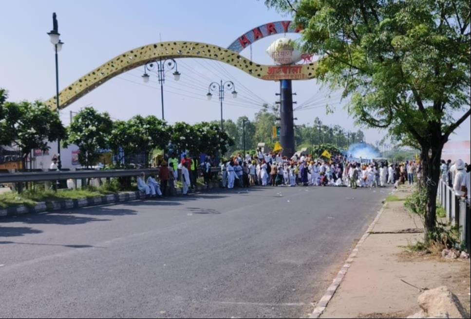 अंबाला पुलिस द्वारा फरसा लेकर घुमने वाले की फोटो की चिन्हित: पुलिस पीआरओ