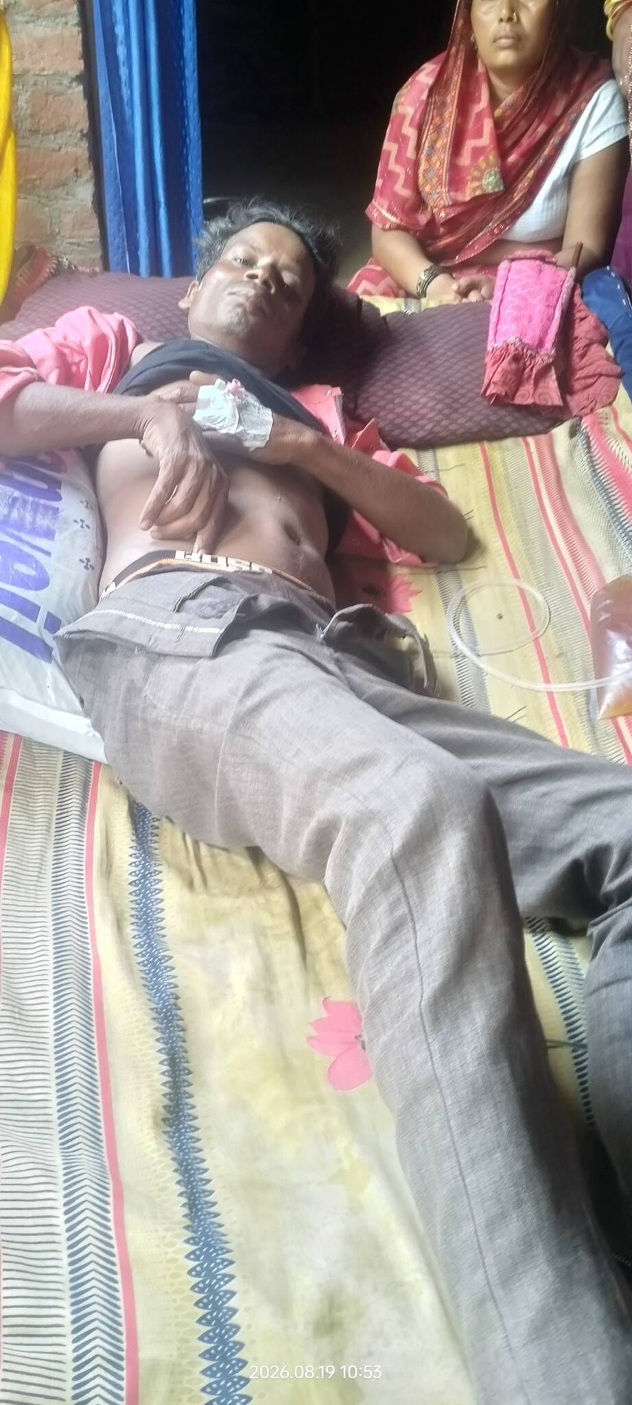 हादसे में घायल अरविंद । संवाद