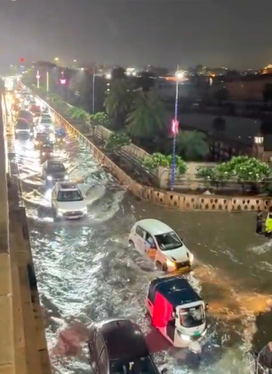शहर में हुआ जलभराव।
