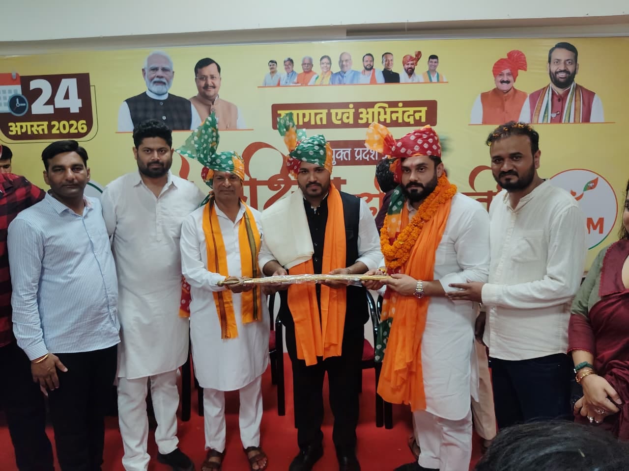 कुरुक्षेत्र। फूलों से भाजपा नवनियुक्त प्रदेशाध्यक्ष का स्वागत करते हुए। स्वयं कुरुक्षेत्र। फूलों से भाजपा नवनियुक्त प्रदेशाध्यक्ष का स्वागत करते हुए। स्वयं