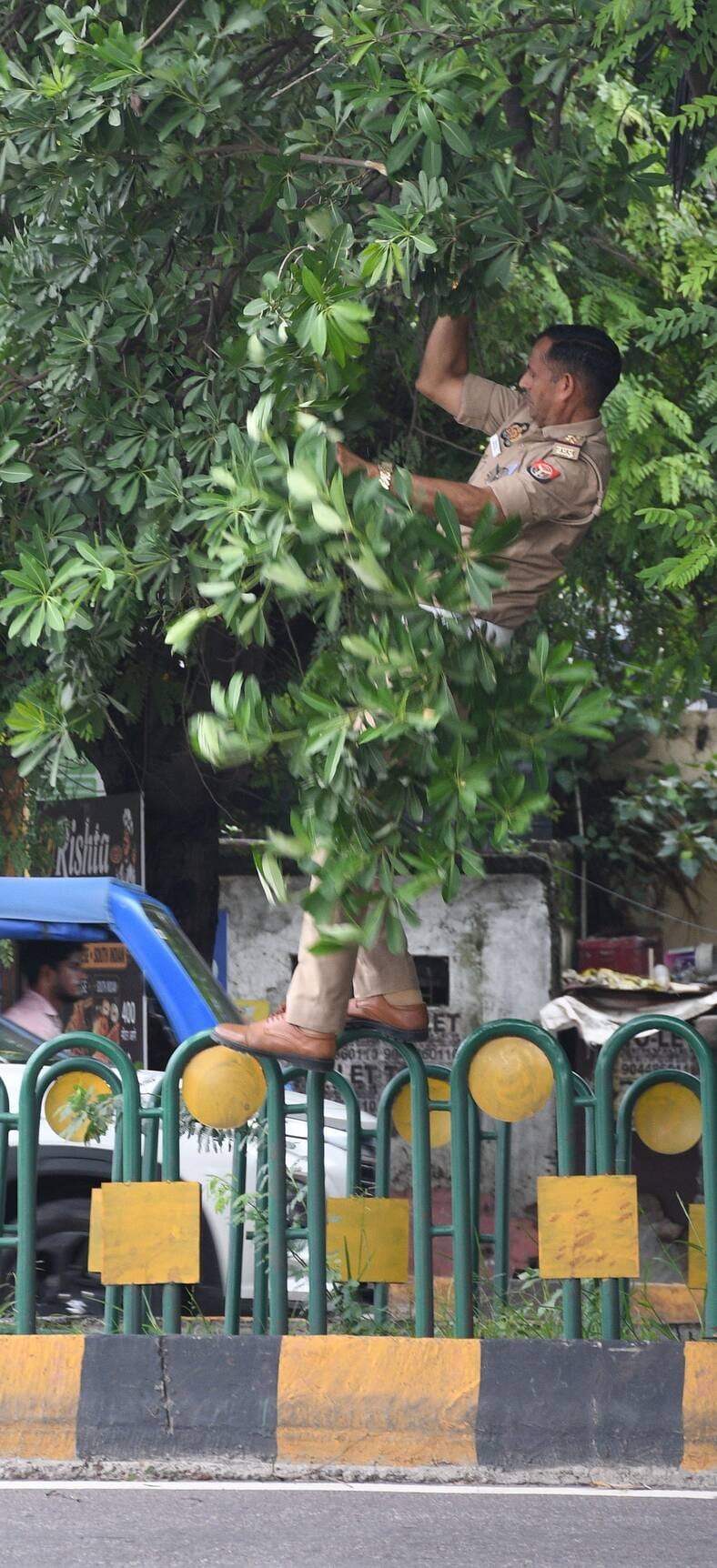 सड़कों पर हुआ गड्ढा।